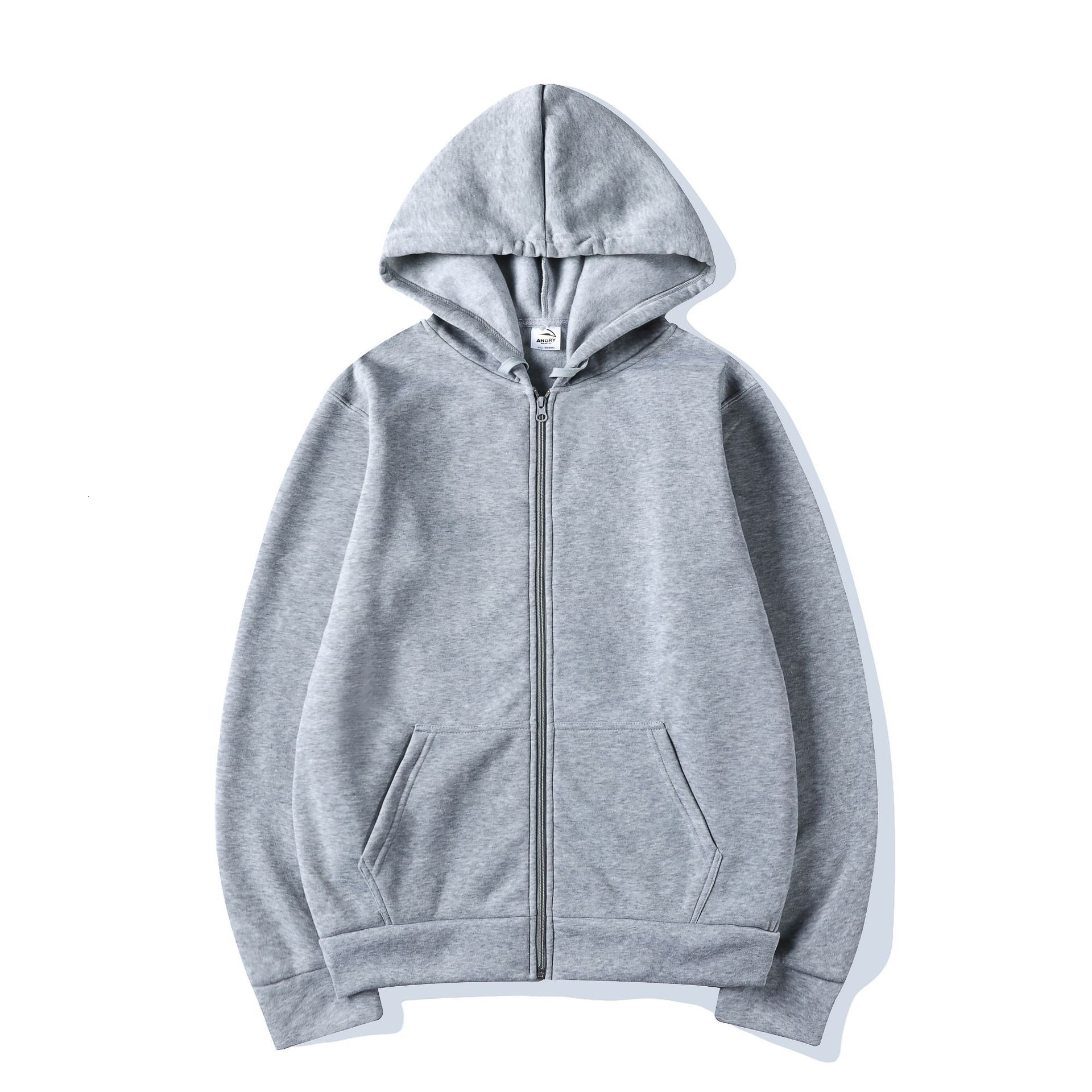 Cardigan Hoodie Sweatshirt Solid Color Sportswear Top Autumn Winter Unisex Zip-Up Shirt
