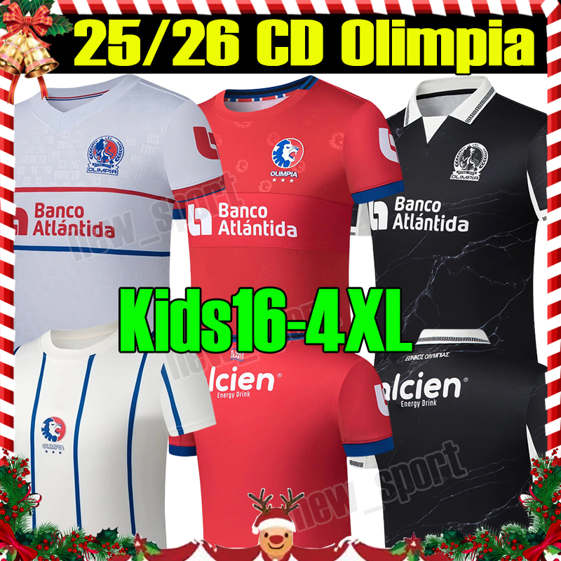 4XL 2025/26 CD Olimpia Honduras Soccer Jerseys Home Away BENGUCHE PINTO BENGTSON ARBOLEDA CHIRINOS SOLANO RODRIGUEZ PINEDA Uniforms Men Football Shirts