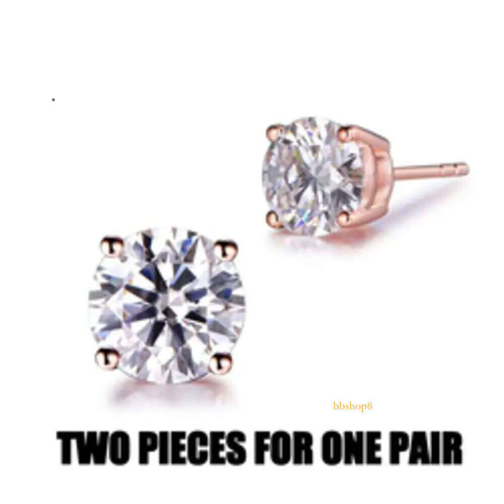 .25 0.5 1 2 4 5 Carat Moissanite Stud Iced Out Round Cut Screw Back Sier 10k 14k Gold Vvs Dia Fine Jewelry Earring