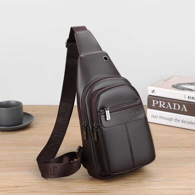 Free Shipping Designer Bag Men's Crossbody Bag Fashion Leather Chest Trendy Brand Backpack Luxury Large Capacity Shoulder Single