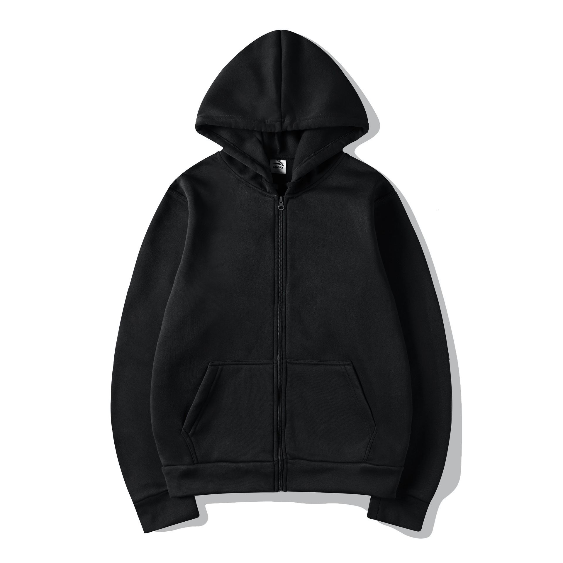 Cardigan Hoodie Sweatshirt Solid Color Sportswear Top Autumn Winter Unisex Zip-Up Shirt