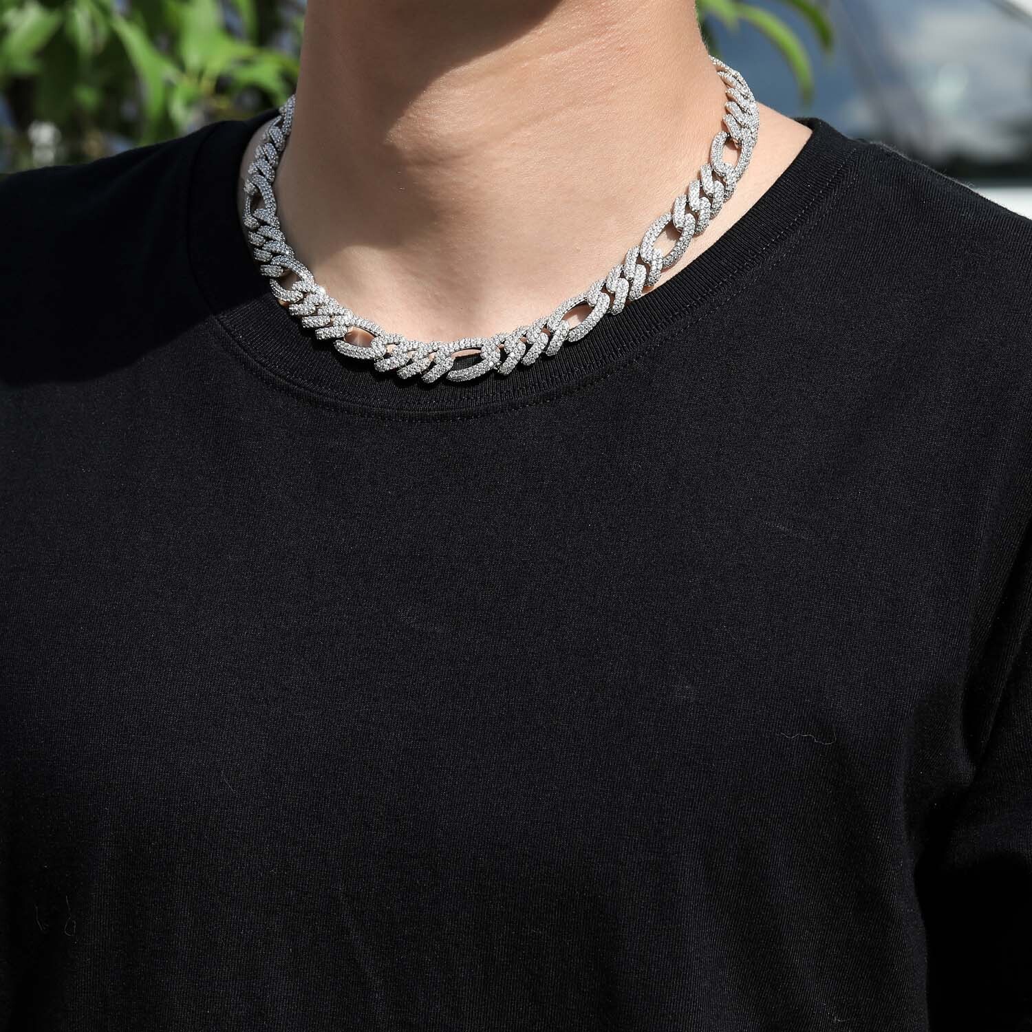 Hiphop Miami Cuban Link Chain 12mm Spring Clasp VVS Moissanite Iced Out Luxury High Quality Jewelry Pass the diamond tester