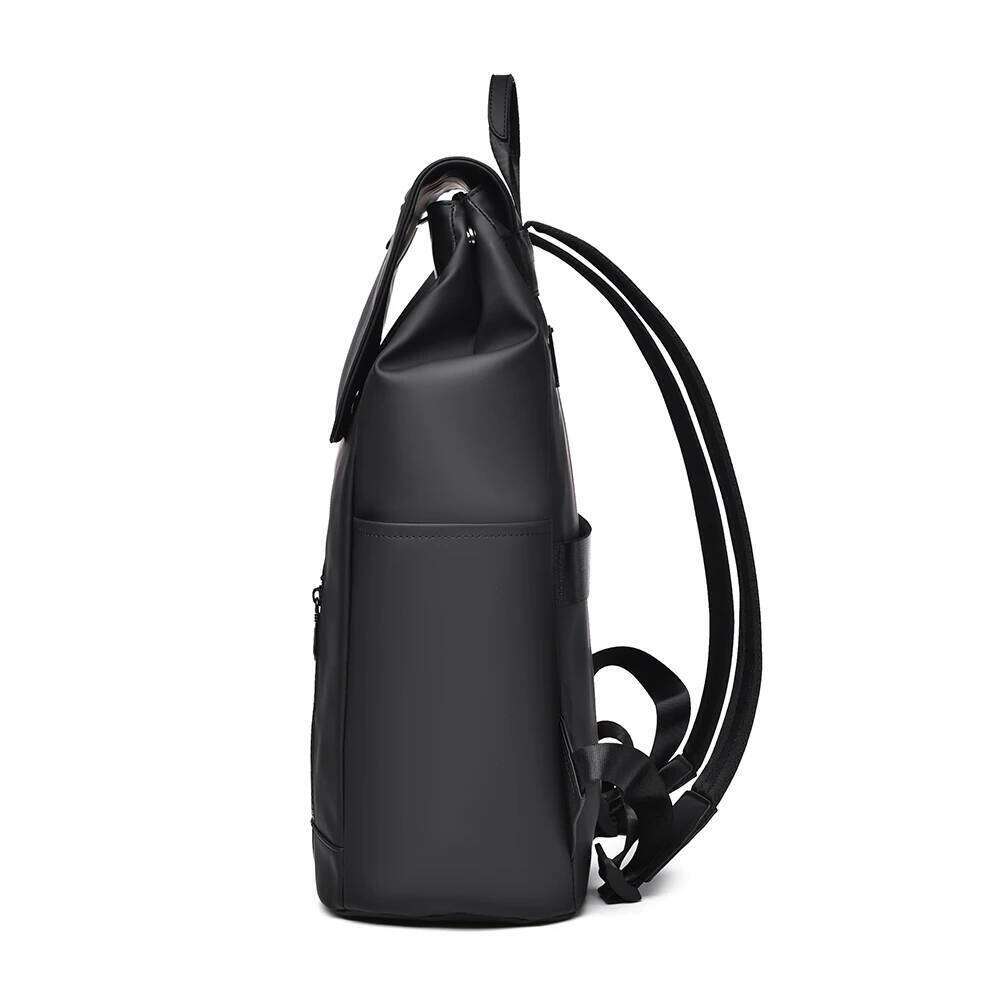 Men's work waterproof expandable backpack, black 15.6 laptop backpack