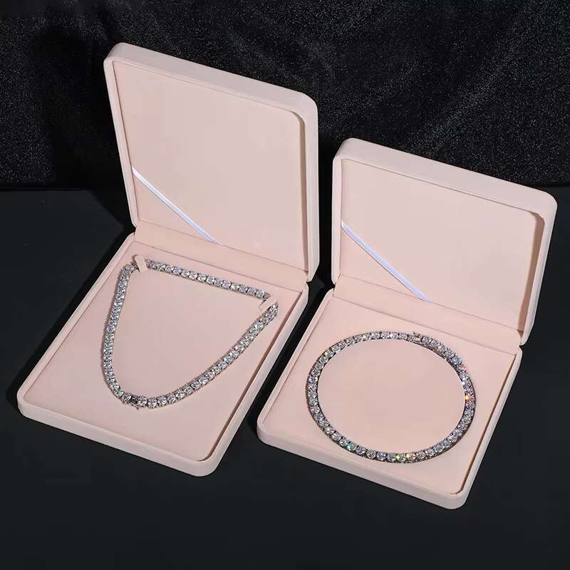 Christmas Halloween Gift Case Hip Hop Moissanite Cuban Link Chain Tennis Necklace Luxury Velvet Jewelry Box for Packaging