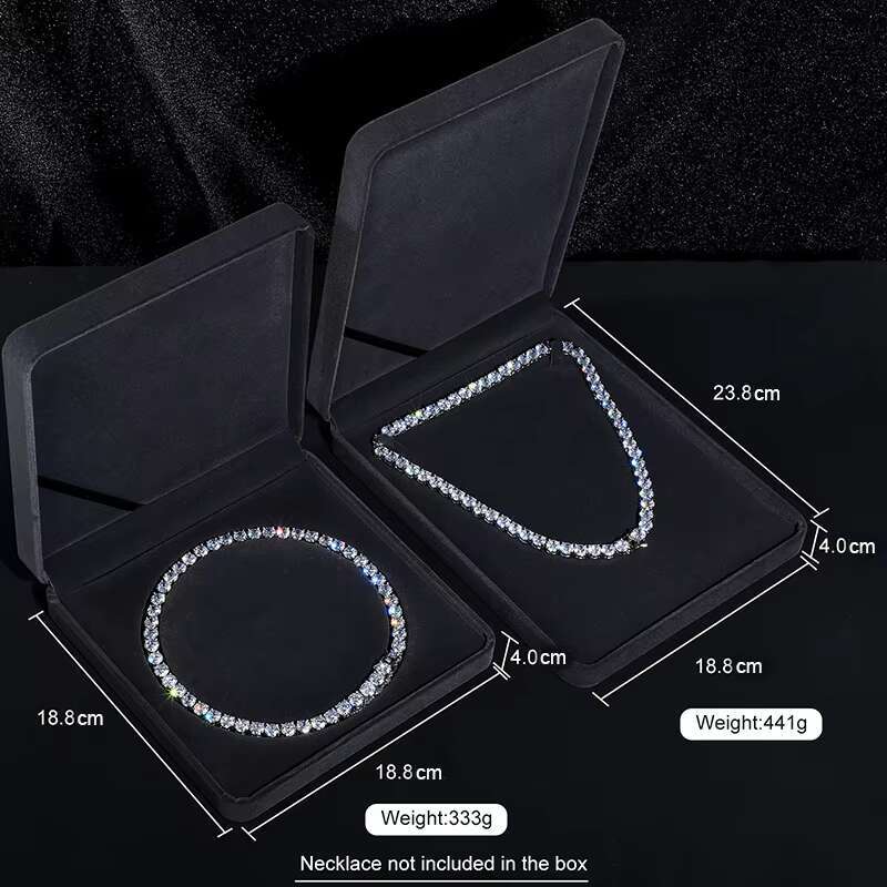 Christmas Halloween Gift Case Hip Hop Moissanite Cuban Link Chain Tennis Necklace Luxury Velvet Jewelry Box for Packaging