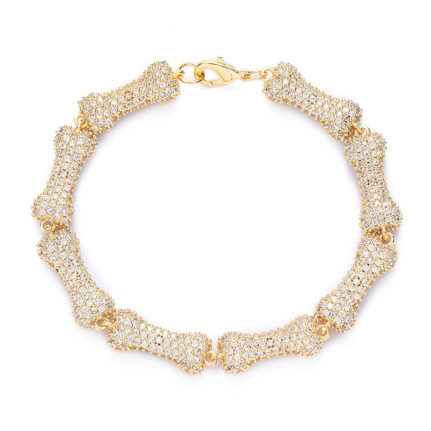 New Arrival Hip Hop 10MM Fully Iced Out Pink Bone Choker Unisex Hip Hop Moissanite High Quality Necklace Pass the diamond tester