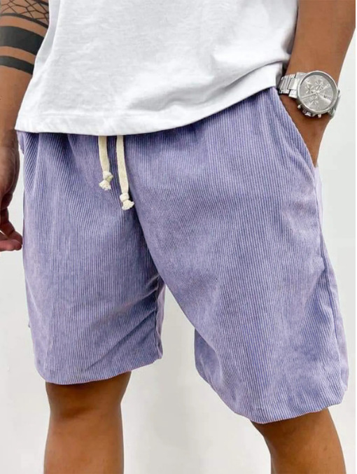 2025 European And American Spring/summer Solid Color Drawstring Designer Summer Shorts Pants Corduroy Casual Shorts Men's Shorts Casual Pants