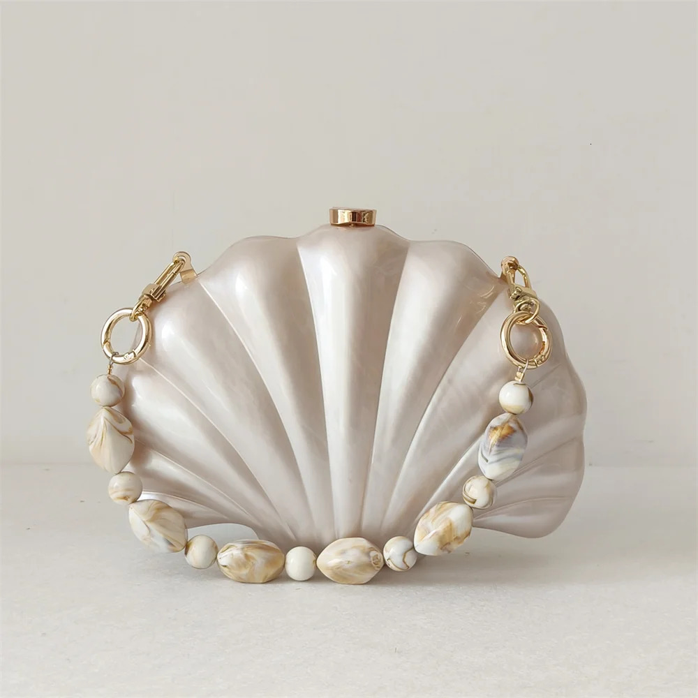 Female Shell Acrylic Box Clutches Lady Gift Evening Bag Party Prom Stones Handbags Women Wedding Bridal Clutch Purse Bag 250627