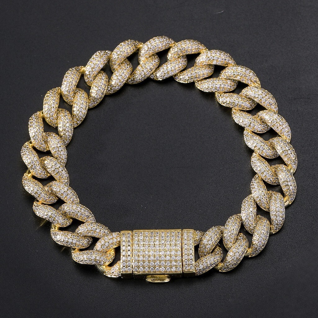 New Hip Hop 12mm Bubble Chain Heavy Iced Out Cuban Chain VVS Moissanite Bling Bling Necklace Pass the diamond tester