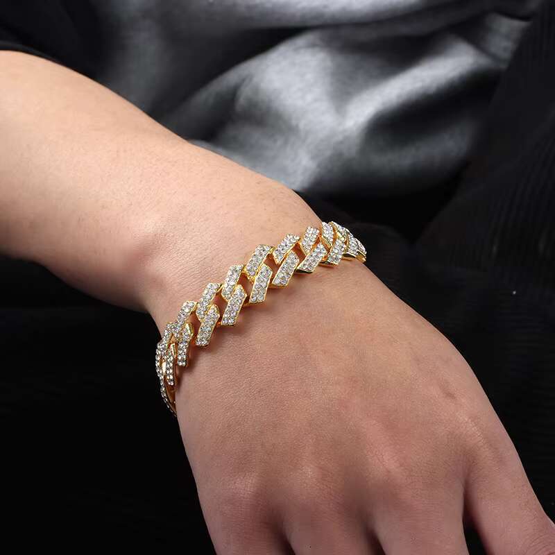 High Quality Hip-Hop Style Full Diamond Double Row Cuban Chain Fashion Jewelry Necklaces Men Women Europe America Style Body