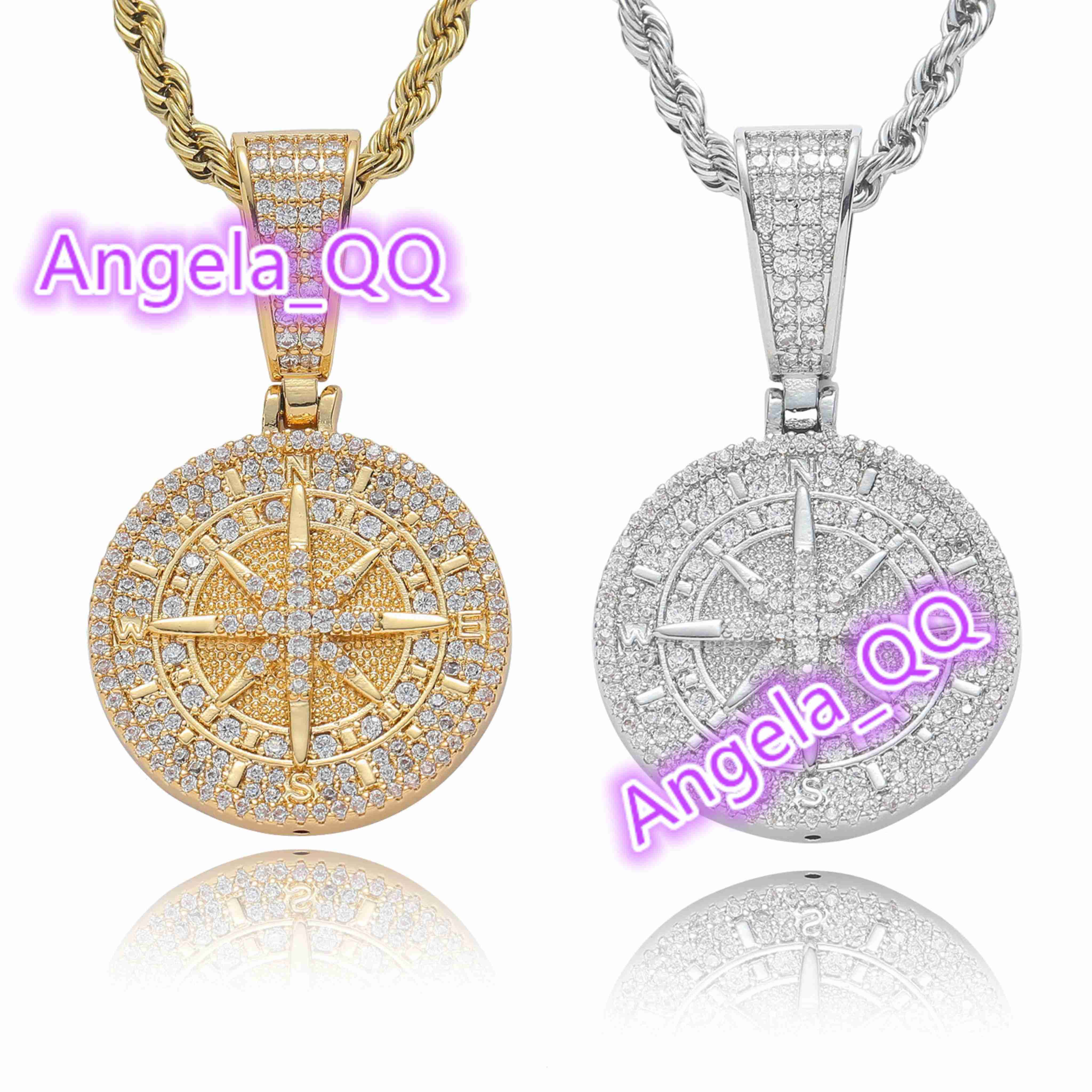 BES Hip Hop Jewelry 925 silver Iced Out Moissanite Diamond vvs1 Compass Pendant Necklace Hip Hop for Men and Women Pendant