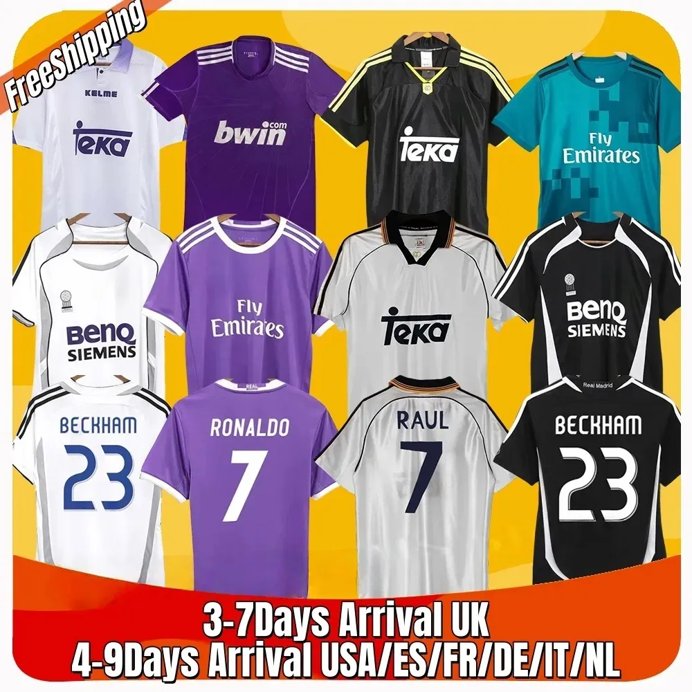 88 90 Real Retro Soccer Jerseys Reals Shirt Madrids RONALDO KAKA ZIDANE Benzema Finals Football Beckham RAUL Vintage 88 90 13 14 15 16 17 FIGO GUTI BENZEMA SEEDORF S-4Xl
