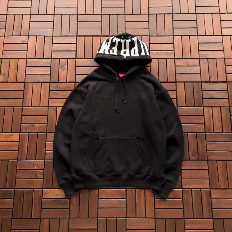 Satin Appliqu Hooded Sweatshirt American Street Style Brand Letter Embroidery Hoodie for Men