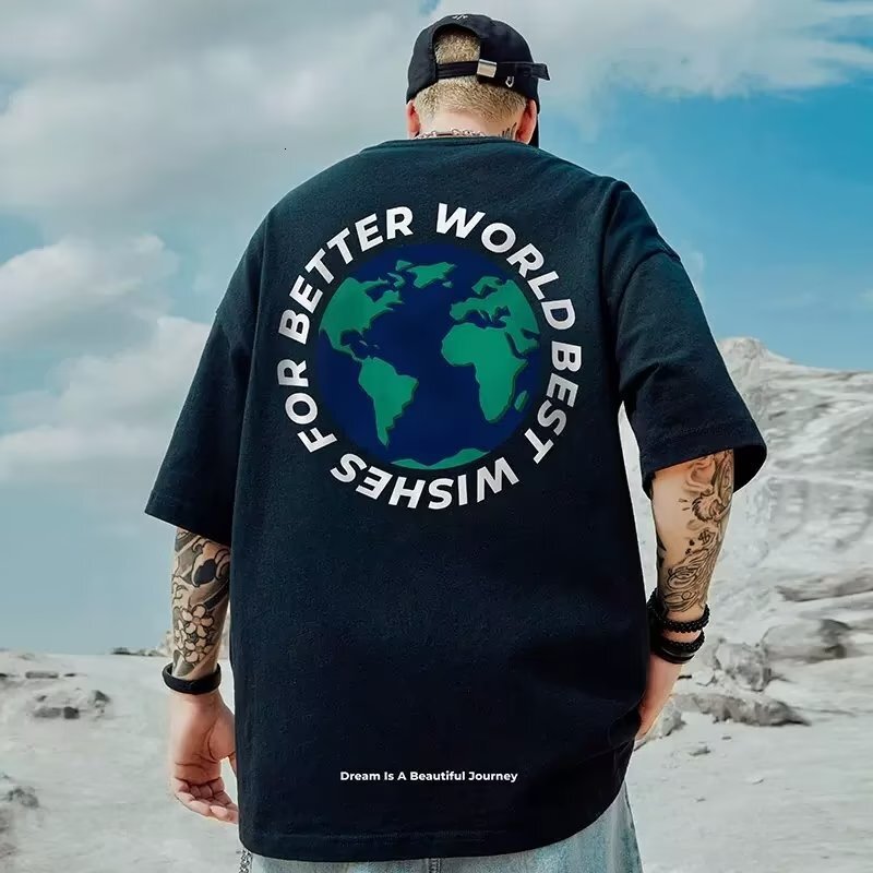 Free shipping for 2025 designer men's T-shirts Oversize American Style 2025 Summer Trendy Plus Size Men's Loose Vintage Short Sleeve T-Shirt