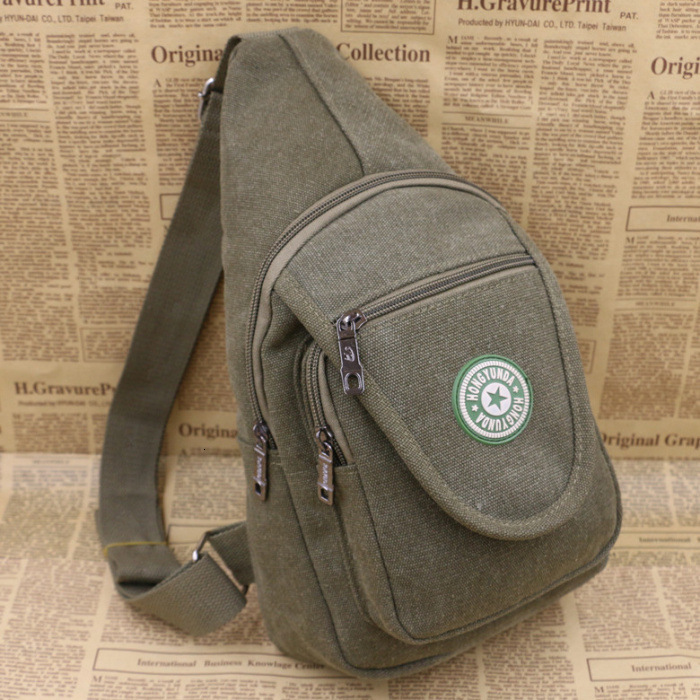 Free Shipping Designer Bag Factory Direct Sale Korean Style New Men's Canvas Chest Luxury Bag Shoulder Outdoor Casual Crossbody Sports Cycling