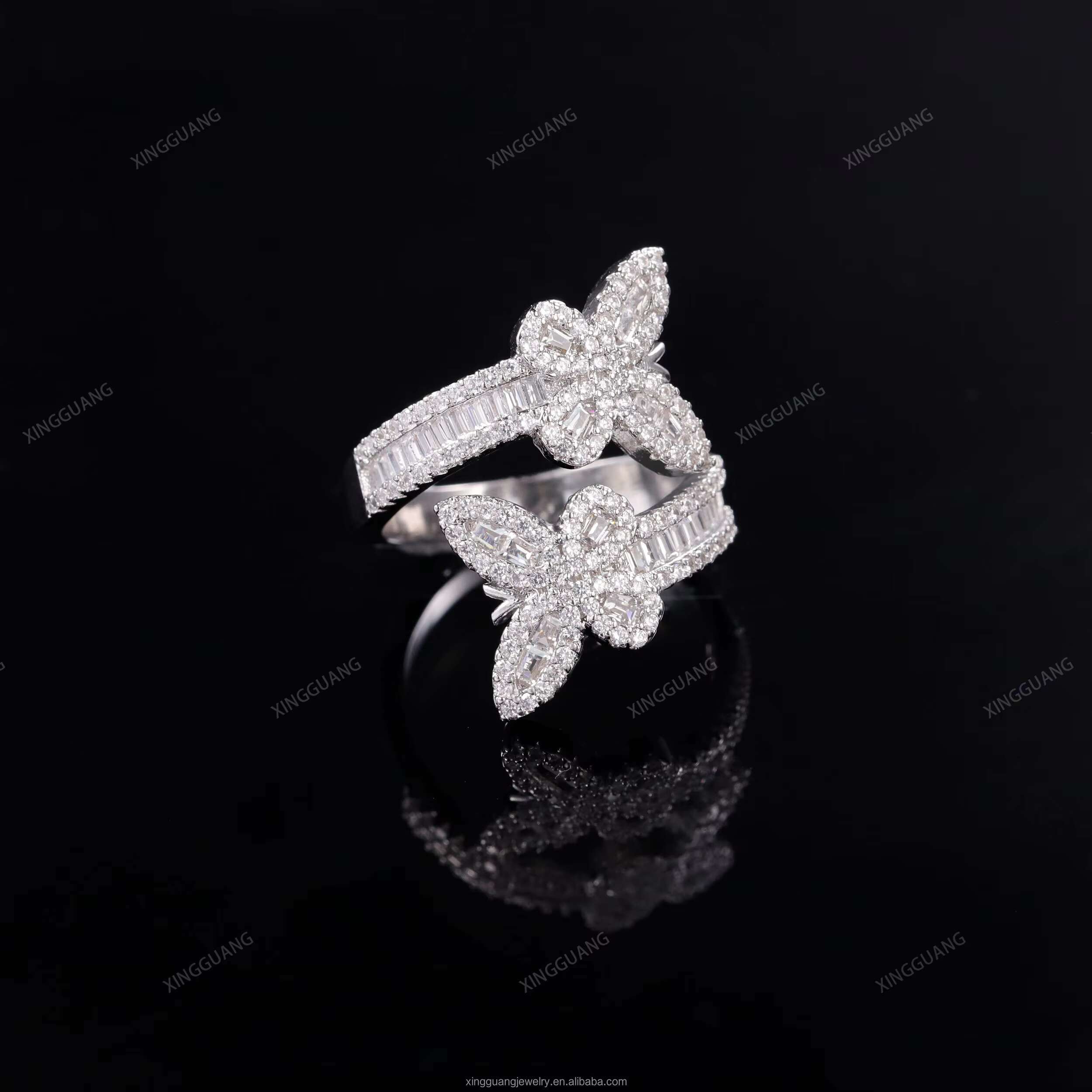 XG RTS Pass Diamond Tester Fine Jewelry Rings High Quality VVS Moissanite Rings butterfly 925 Silver Diamond Rings for Woman Man