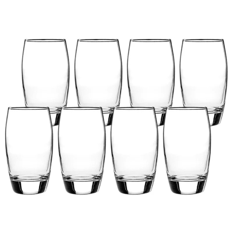 Ellendale Drinking Glass Set of 8 Heavy Base Clear Glassware Home Durable Dishwasher Safe Great Casual or Formal Use 250627