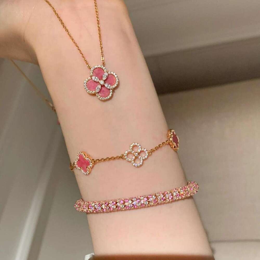 designer Link Chain Adjustable Clover Bracelet Rose Gold Color Ladies Double Layer Women Jewelry Free ShipmentLink