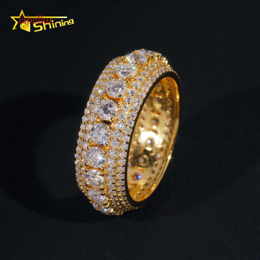 Sterling Sier Jewelry Iced Out Hip Hop Men Full Dia Custom Fashion Moissanite Ring