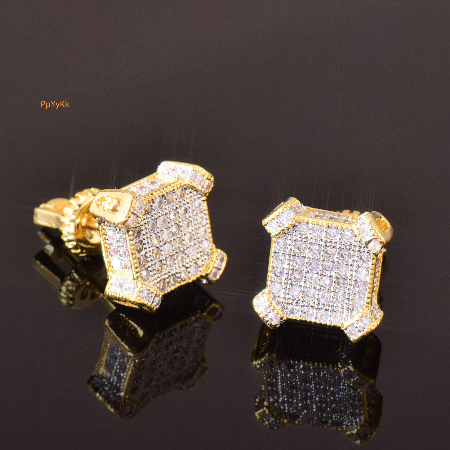 Luxury Jewelry Hip Hop Square Earrings Unisex Minimalist Designer Full Diamond Bling Bling Pass the diamond tester