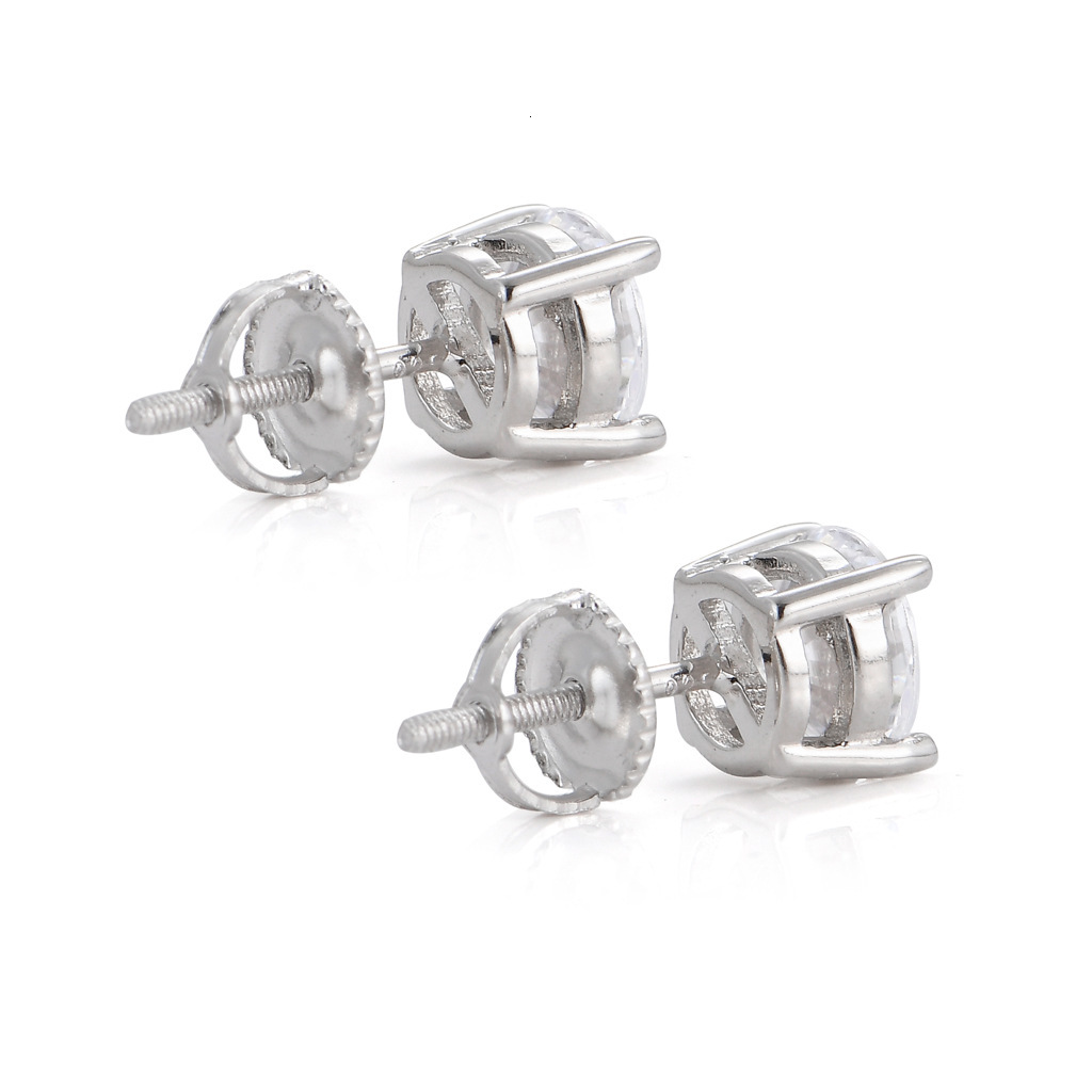 Luxury Jewelry S925 Sterling Silver Solid Iced Out Bling Bling Minimalist Style Hip Hop Earrings 3mm 5mm 7mm Unisex Pass the diamond tester