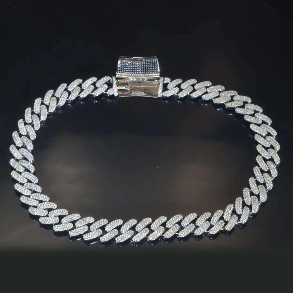 925 Sterling Silver VVS Real CVD Diamond Miami Cuban Link Chain 18k Gold Plated Moissanite Cuban Chain Mossan Hip Hop Necklace