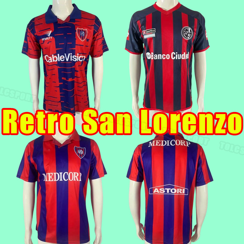 Retro 94/95 San Lorenzo soccer jerseys Adam Medicorp Cristian Tarragona Ezequiel Cerutti AgustIn Giay Carlos SAnchez EliAn Irala 1994 1995 1996 2013 2014 home