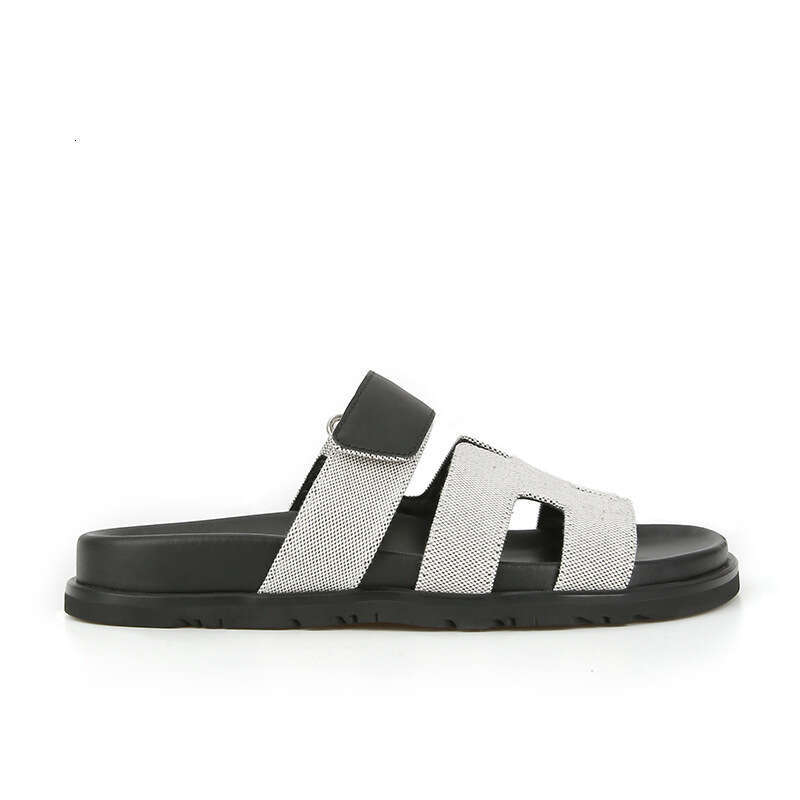 Trendy Niche Magic Tape Flat Sandals Summer Outdoor One-Strap Thick-Soled Uncle H Slippers for Women 2024 New Model