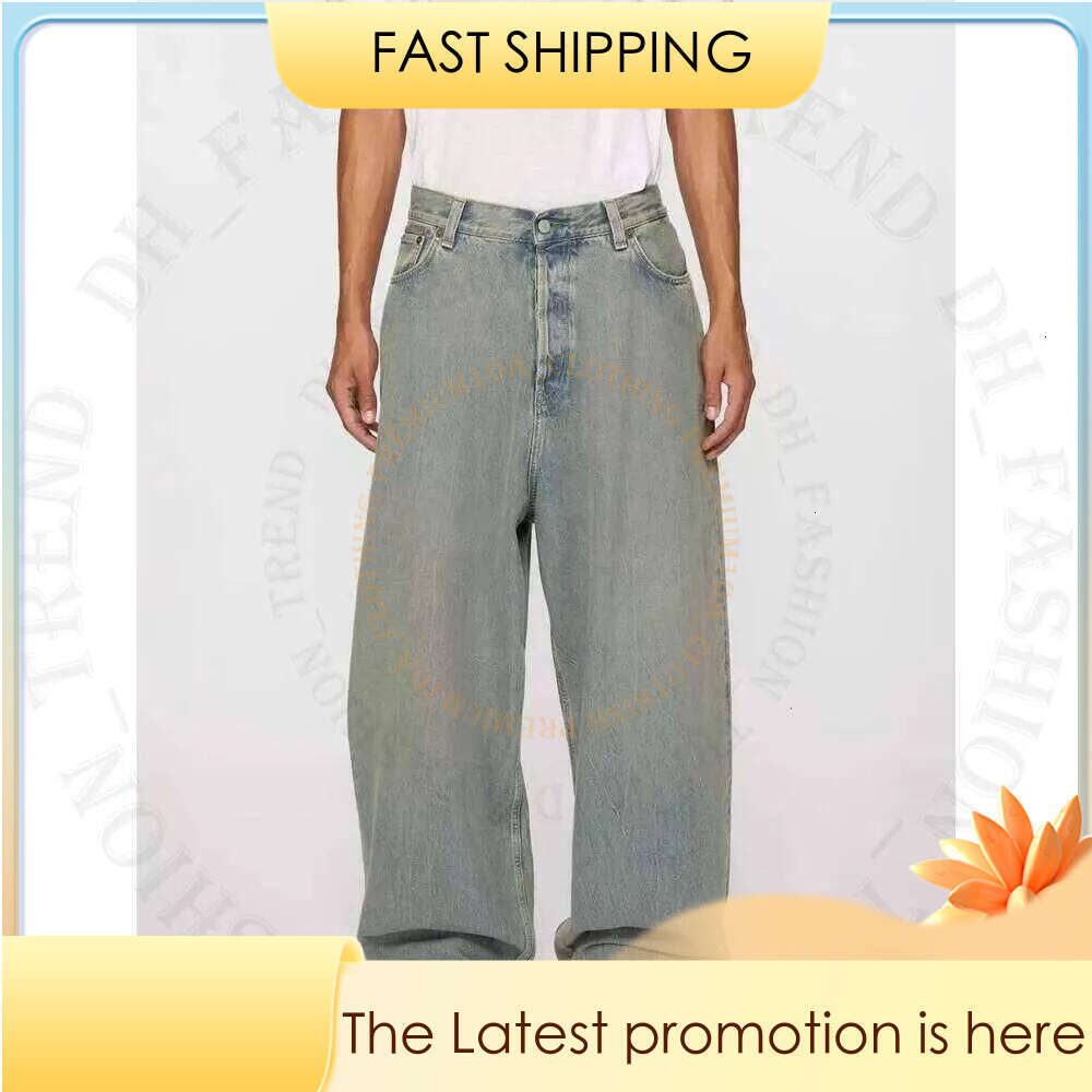 10A Top Acnes Jeans Jeans High Quality Men And Women Jeans Casual Versatile Jeans 3D Digital Printing Summer New Washed Camouflage Loose Stacked Wide Leg d90