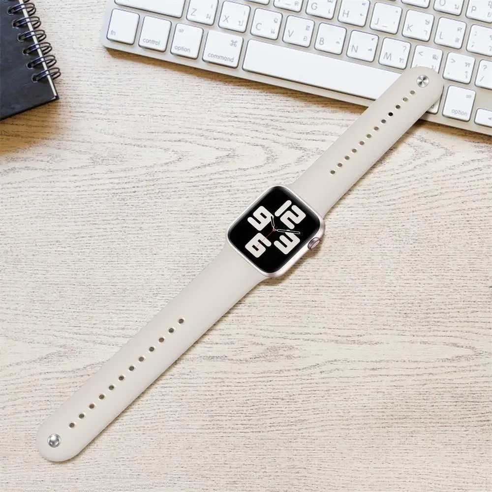 Silicone strap For Apple Watch band 40mm 44mm 49mm 45mm 41mm 38mm 42mm 44 mm correa bracelet iWatch series 9 8 7 6 3 SE ultra 2 W250630