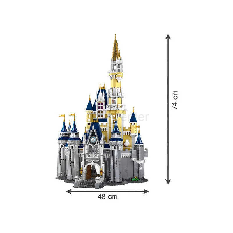 Disney In Stock Bricks 74CM High Princess Castle Building Blocks Home Decor Toy For Girls Adults Christmas Birthday Gift W20250630