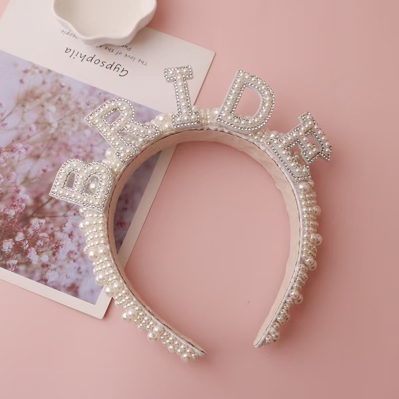 Chic Sparkling Crystal with Fake Pearls Bridal Headpiece