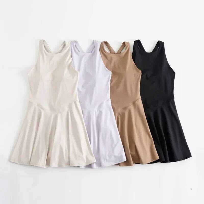 Tennis 2025 One-Pieces Slim Fit Soft Sports Sets Athletic with Chest Pads Workout Dress Golf Clothes Women