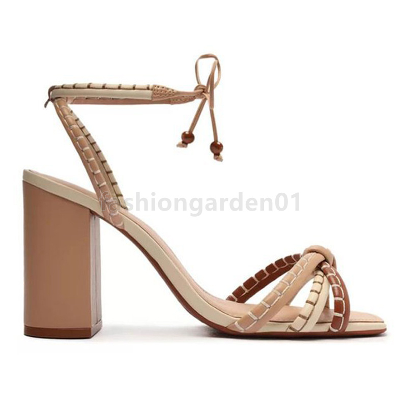 new designer shoes womens sandals high heels sandal ladies cross strappy sandale elegant fashion luxury square toe chunky heel women sandals size 35-4