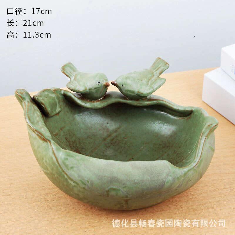 Bird Bath Outdoor Garden Decor Birdbath Feeder Antique Vintage Yard Bowl Ceramics