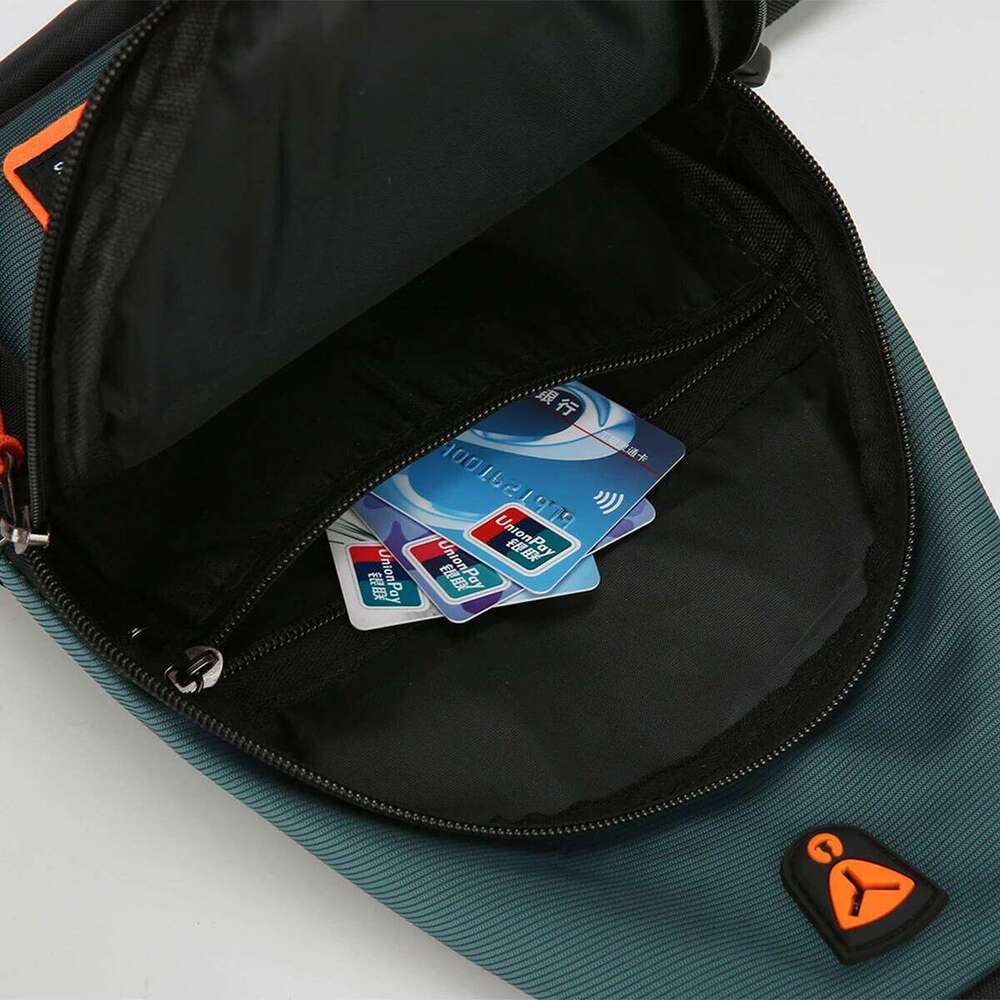 Women's Sporty Chest Bag with Headphone Hole Lightweight Oxford Crossbody Pack Multi-Pockets Adjustable Strap for Running Gym