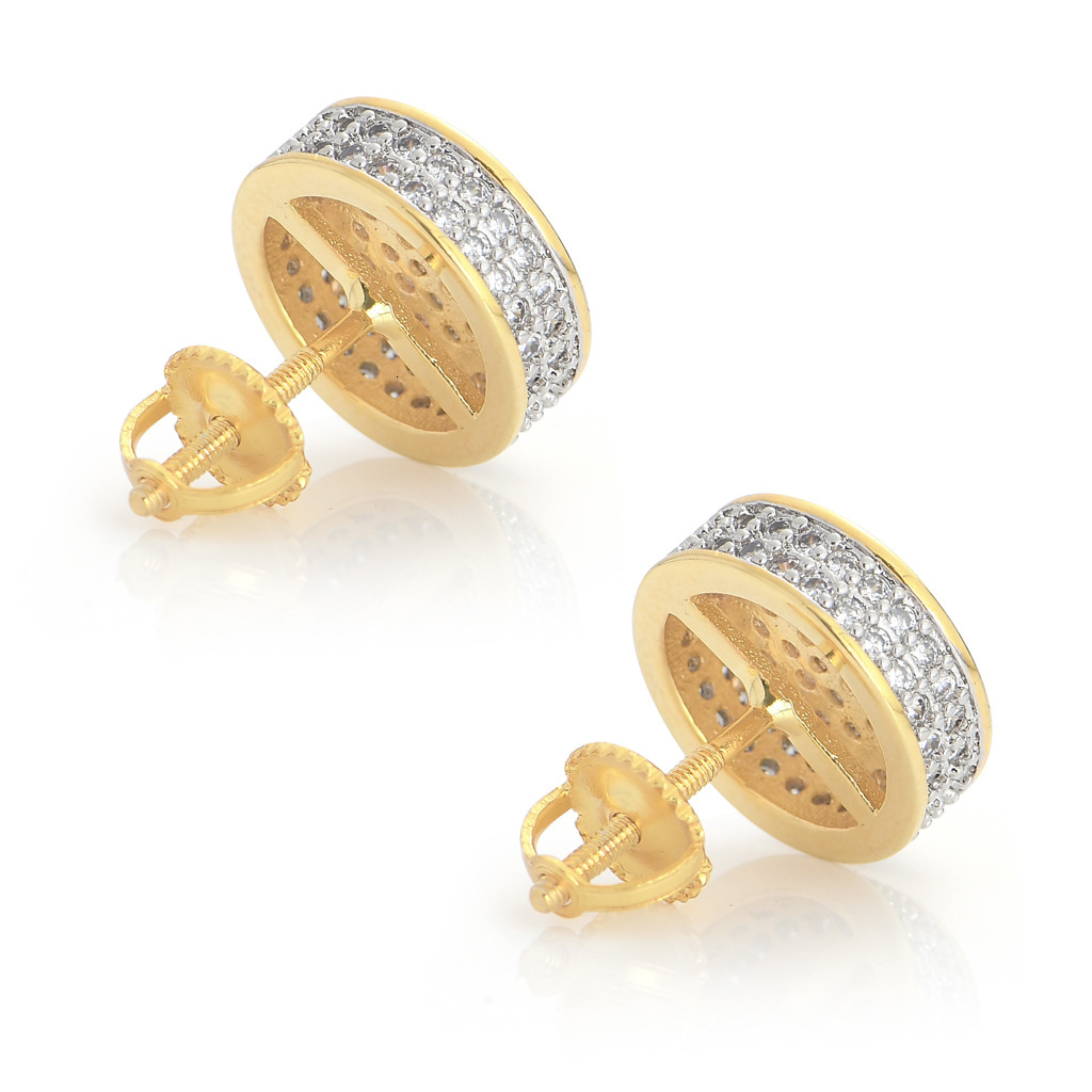 Luxury Jewelry New S925 Sterling Silver Needle Round Men's Iced Out Bling Bling Hip Hop Trendy Premium Earrings Pass the diamond tester