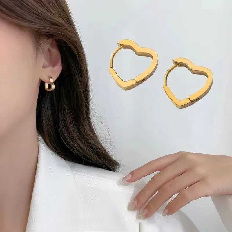 Stainless Steel Gold Color Square Hoop Earrings for Women Punk Hip-Hop Metal Geometric Earrings Trend 2024 Fashion Jewelry Party XJ250630