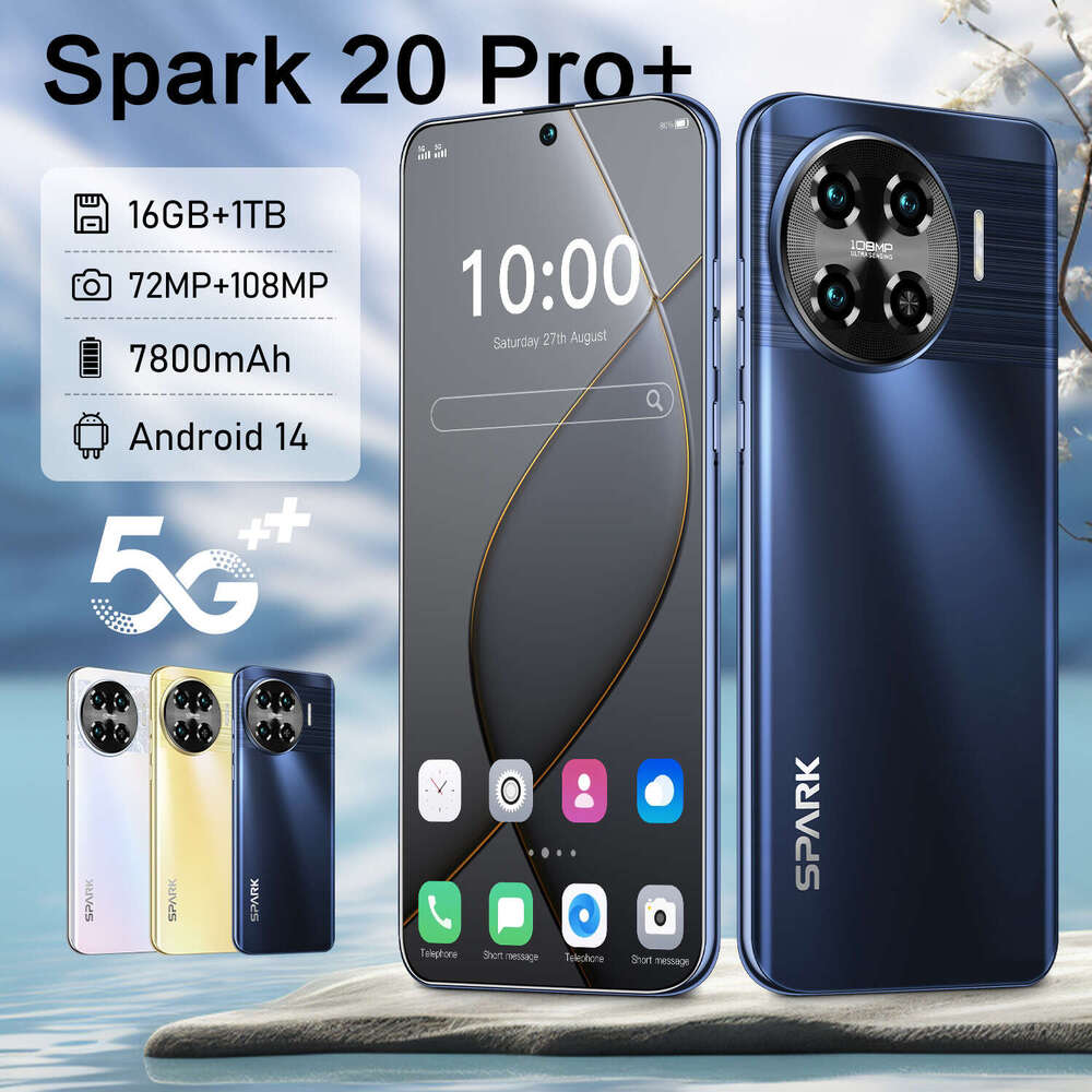 Cell Phones Professional Wholesale Mobile New Model Spark 20 Pro+ Overseas Version 16+1T Android Smart All-In-One Phone (Powerful)