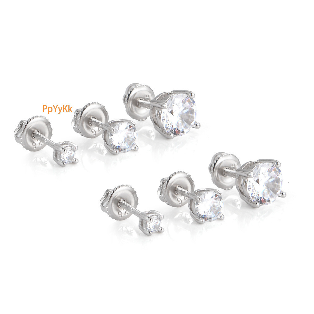 Luxury Jewelry S925 Sterling Silver Solid Iced Out Bling Bling Minimalist Style Hip Hop Earrings 3mm 5mm 7mm Unisex Pass the diamond tester