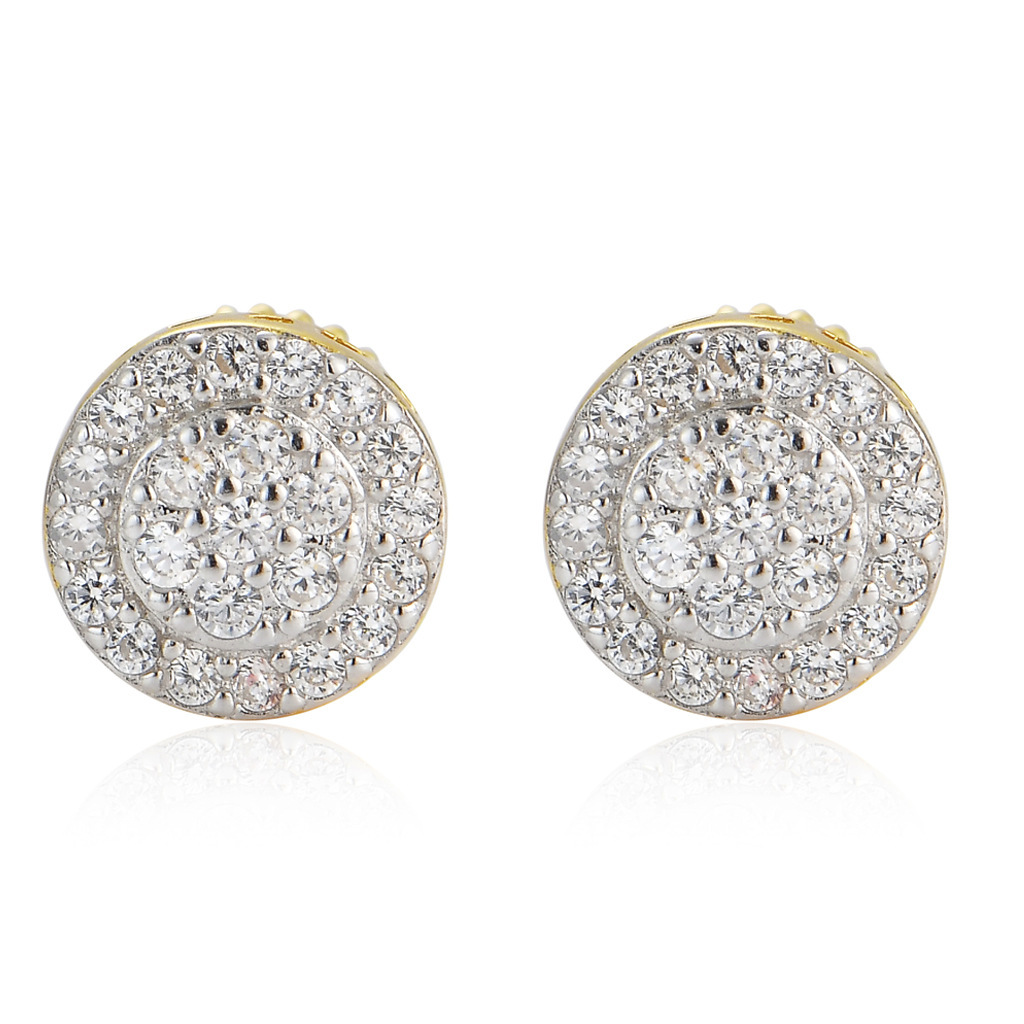 Luxury Jewelry Hip Hop S925 Sterling Silver Men's Round Iced Out VVS Moissanite Bling Bling Fashion Earrings Pass the diamond tester
