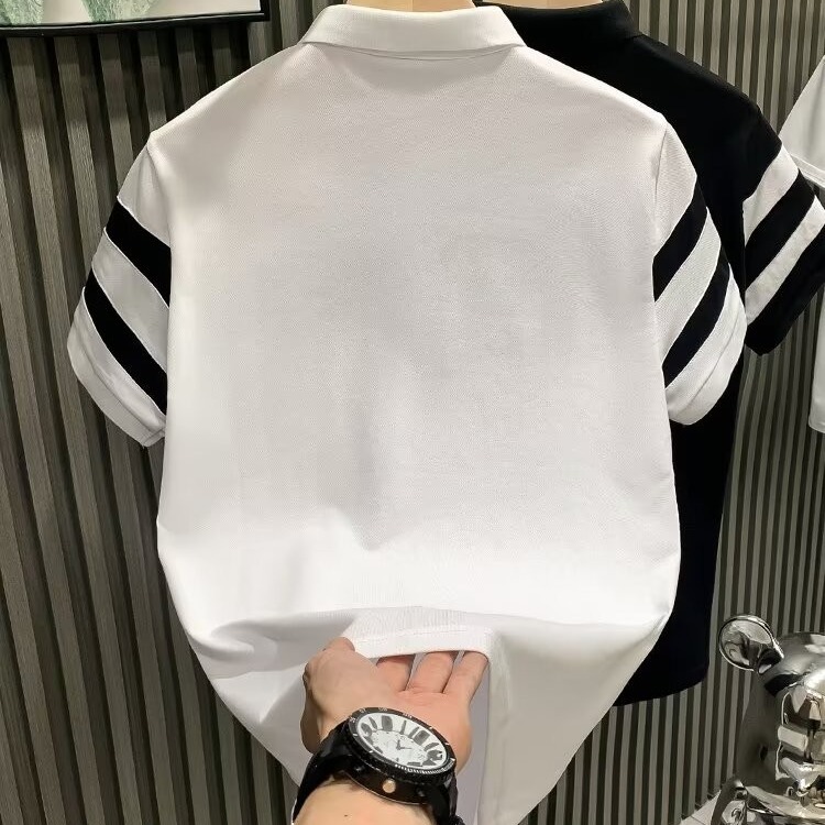 POLO shirt men's summer new style all kinds of striped leisure youth fashion business lapel short-sleeved 2025