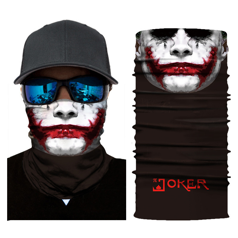 Skull Half Face Series Magic Bandana Multifunctional Face Mask 3D Bling Bling Print Hip Hop Ski Mask