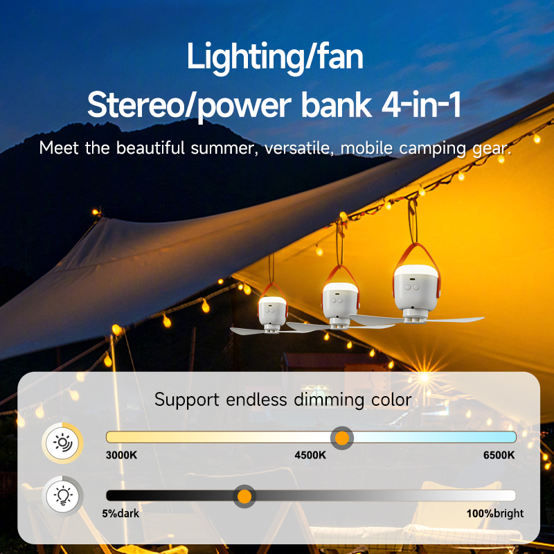 Portable Air Conditioner Unit Combining Small Ceiling Fan, Mobile Charger, Music Player & Ultra Long Range IR Controller