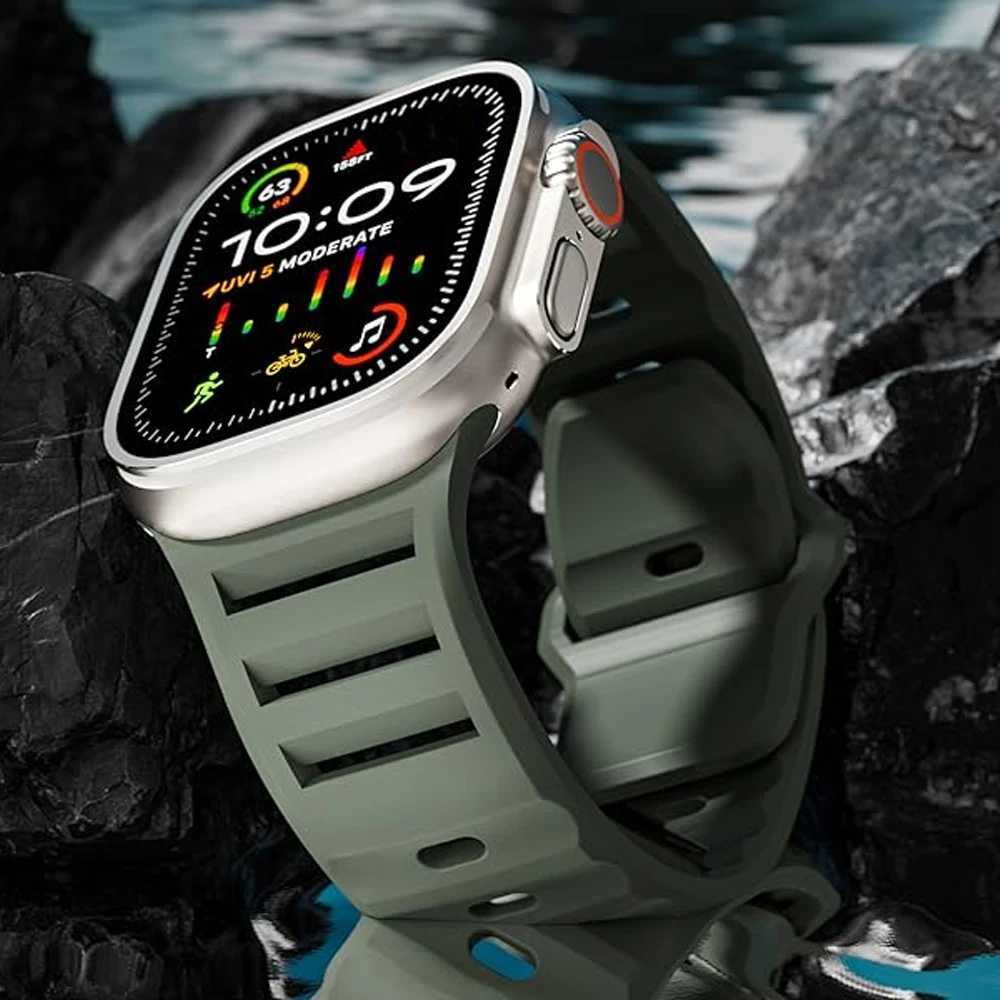 Silicone Strap for Apple Watch Ultra 2 Band 49mm 45mm 44mm 42mm 46mm Accessories Sport Correa Bracelet iWatch 10 9 8 7 6 SE 5 4 W250630