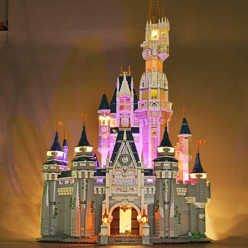Disney In Stock Bricks 74CM High Princess Castle Building Blocks Home Decor Toy For Girls Adults Christmas Birthday Gift W20250630