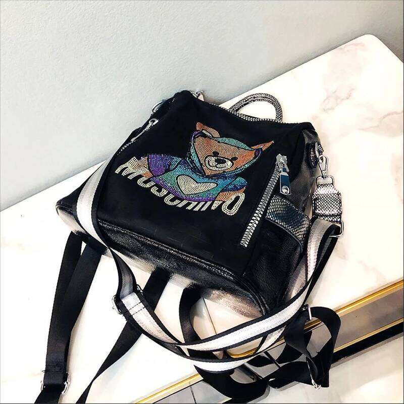 2024 New Brand Women's Backpack Colorful Dias Cute Bear Bagpack Large Capacity Fashion Shoulder Bag Girl' Schoolbag