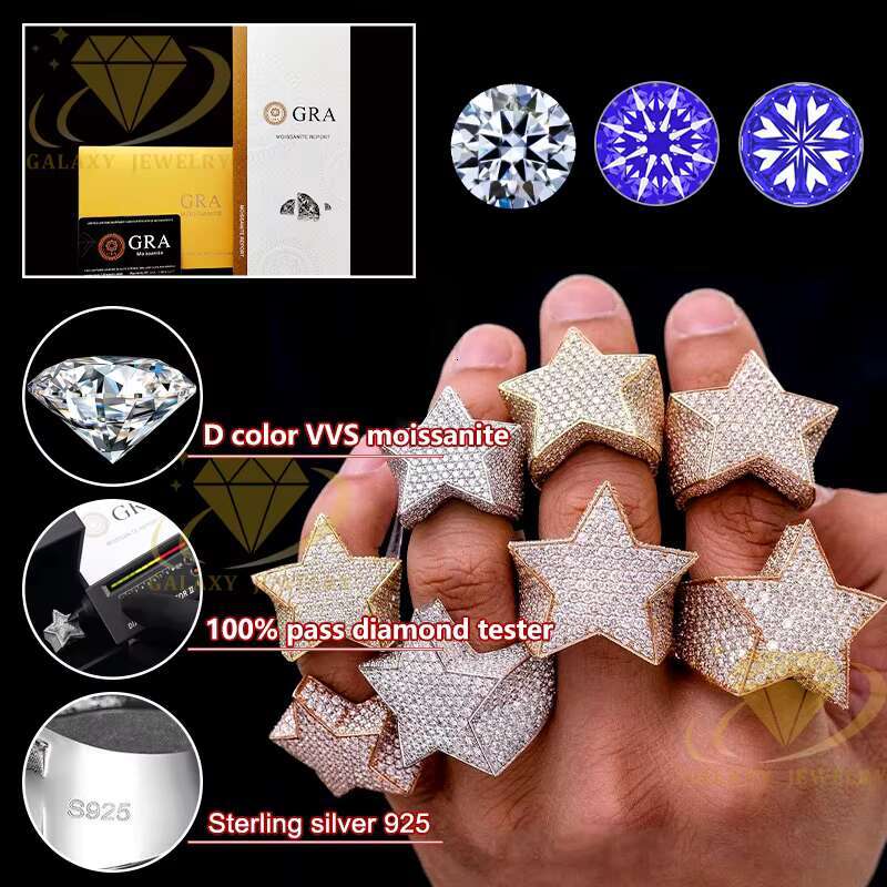 Luxury Custom Hip Hop Moissanite Ring Vvs Diamond Baguette Trap House Shape Bling Iced Out Championship Ring for Men