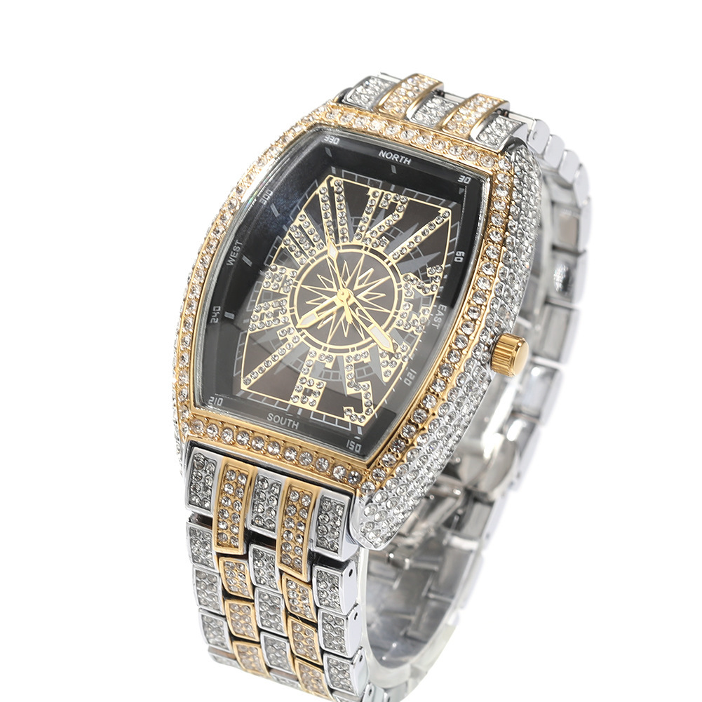 Luxury Jewelry VVS Moissanite Hip Hop Iced Out Bling Bling Starry Men Watch Personalized Numerals Barrel Big Dial Pass the diamond tester