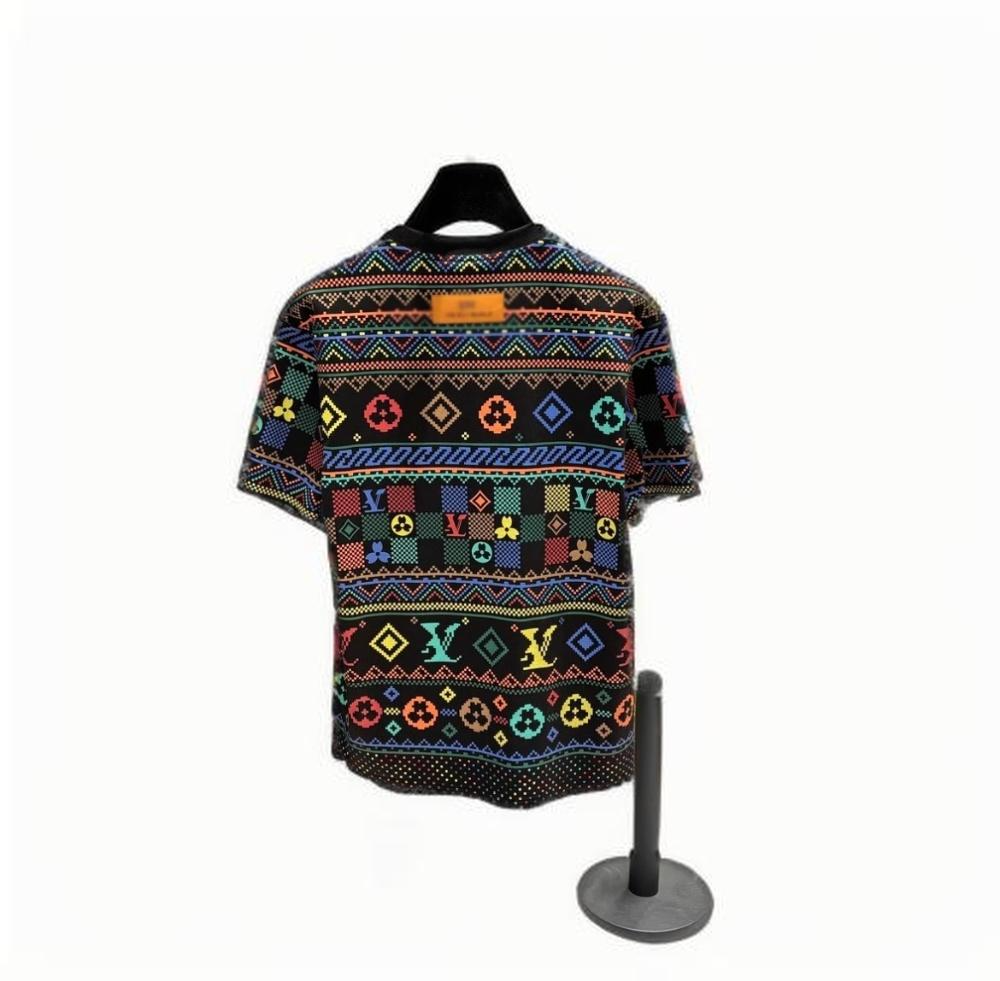 Summer's new trendy, fashionable and versatile short-sleeved T-shirts with color printing for both men and women 2025